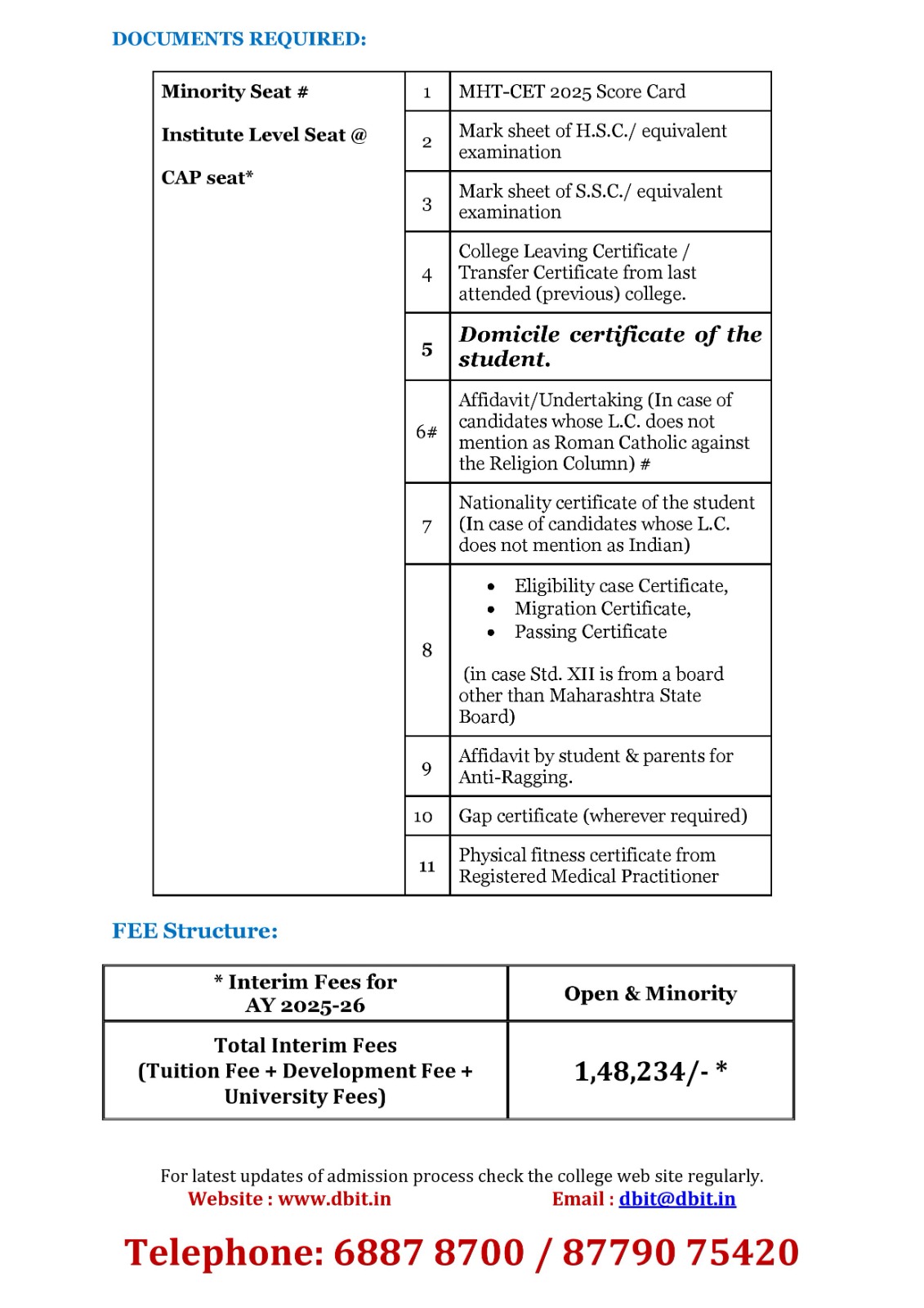 Fees 2024-25 